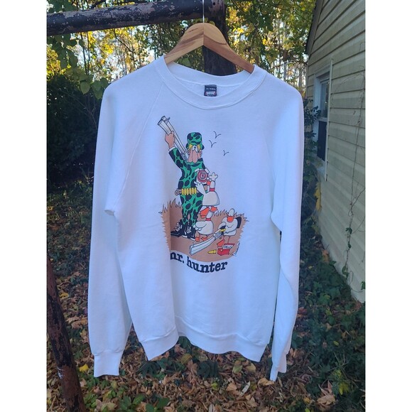 Vintage Mr Hunter Cartoon Crewneck Sweatshirt 80s - Picture 1 of 11